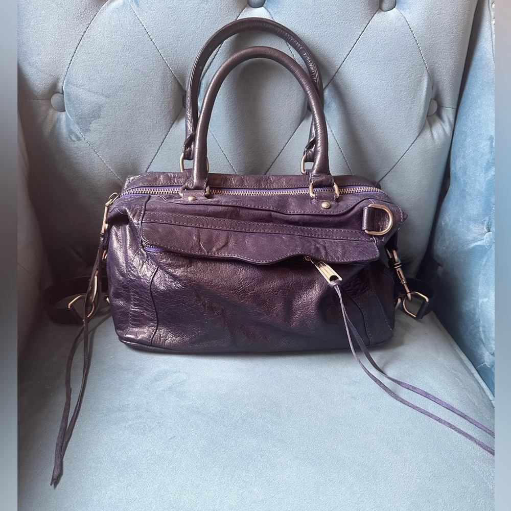 Authentic Rebecca Minkoff mab patent shoulder bag in Navy